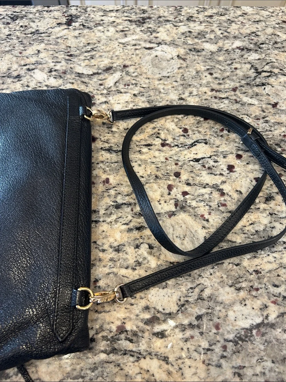 Balenciaga Edge Envelope Black Leather Women's Clutch with Gold Hardware - Picture 3 of 3